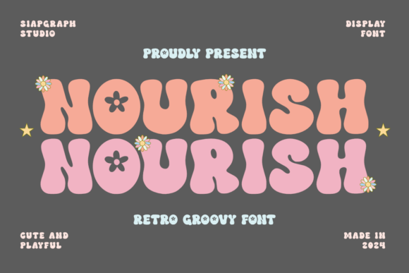 Nourish: Bold Retro Groovy Display Font